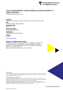The conceptualisation of goal setting and goal orientation in higher education