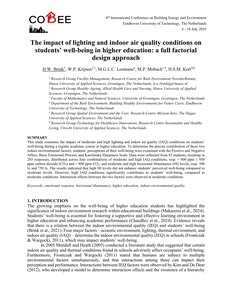 The impact of lighting and indoor air quality conditions on students’ well-being in higher education