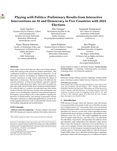 Playing with Politics: Preliminary Results from Interactive Interventions on AI and Democracy in Five Countries with 2024 Elections
