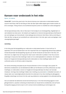 Kansen voor onderzoek in het mbo
