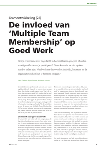De invloed van 'Multiple Team Membership' op Goed Werk