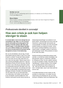 Professionele identiteit in coronatijd