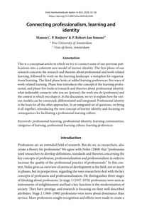 Connecting professionalism, learning and identity