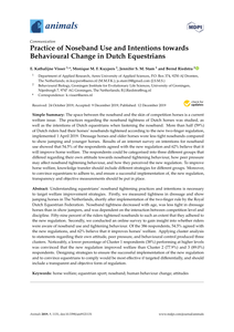 Practice of noseband use and intentions towards behavioural change in Dutch equestrians