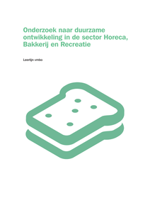 Onderzoek naar duurzame ontwikkeling in de sector Horeca, Bakkerij en Recreatie