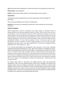 Nature-based urban development in practice