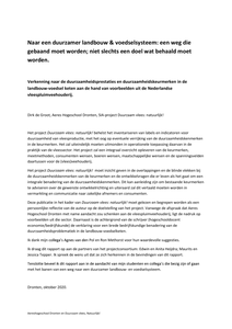 Naar een duurzamer landbouw & voedselsysteem