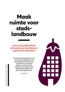 Maak ruimte voor stadslandbouw