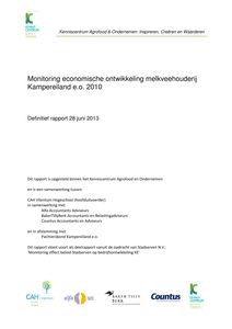 Monitoring economische ontwikkeling melkveehouderij  Kampereiland e.o. 2010