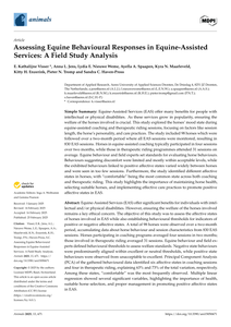Assessing equine behavioural responses in equine-assisted services