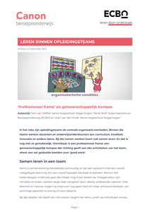 Leren binnen opleidingsteams