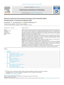 Software architecture for machine learning to aid sustainable digital transformation