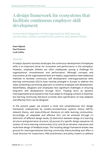 A design framework for ecosystems that facilitate continuous employee skill development