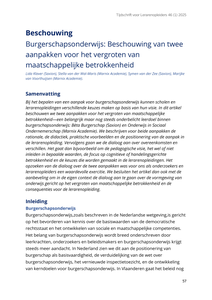 Burgerschapsonderwijs: Beschouwing van twee aanpakken voor het vergroten van maatschappelijke betrokkenheid