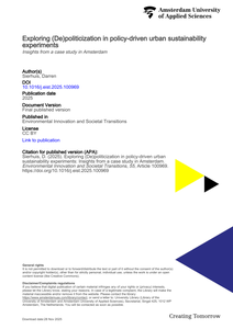 Exploring (De)politicization in policy-driven urban sustainability experiments