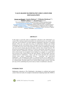 Value-based mathematics education for socialization