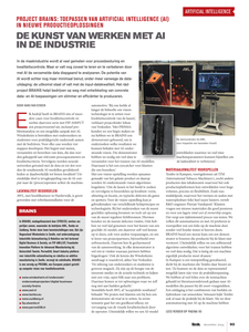 Preview product Project Brains : toepassen van Artificial Intelligence (AI) in nieuwe productieoplossingen