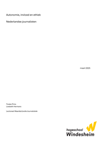 Preview product Nederlandse journalisten : autonomie, invloed en ethiek