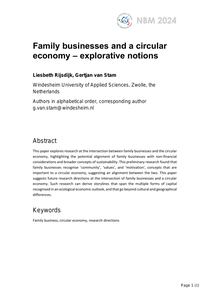Preview product Family businesses and a circular  economy – explorative notions